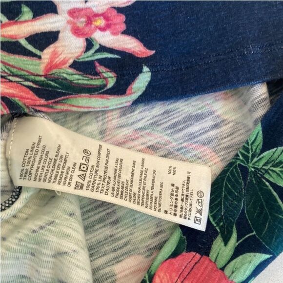 Tommy Bahama Hibiscus Flower Navy Hawalian Built in Bra Cotton Maxi Dress Small - Picture 7 of 7